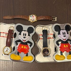 Disney Mickey Mouse Watch Trio with Gold Accents